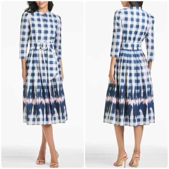 New! Sachin & Babi x Anthropologie Mari Gingham Cotton Midi Dress💙sz 2, 6 & 10 - Picture 5 of 16